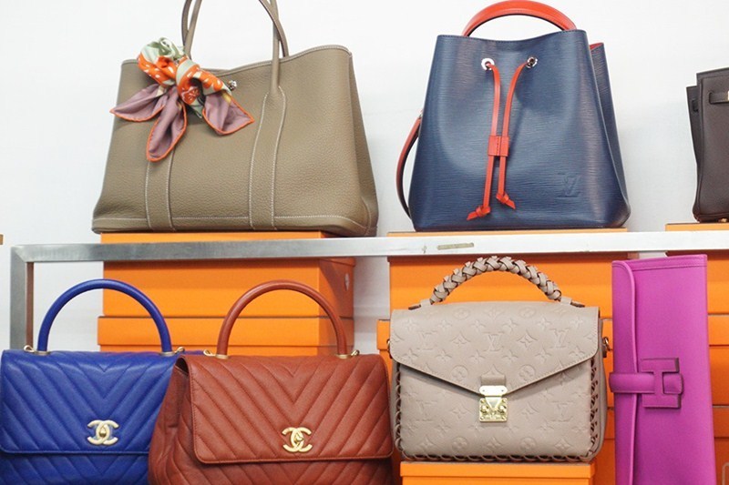 Pre-loved luxury bags being sold at Irresistible Bazaar.