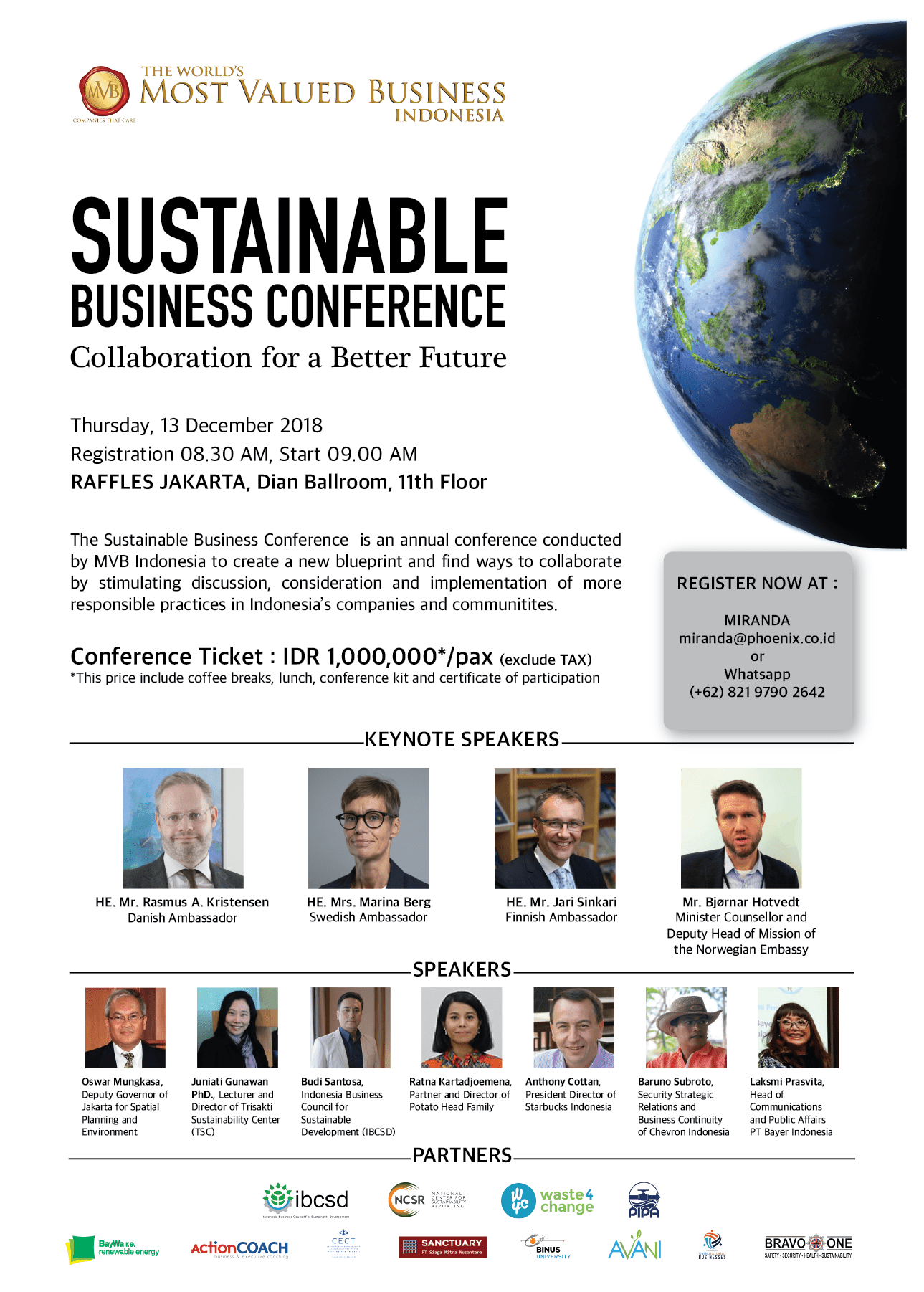 MVB SUSTAINABLE BUSINESS CONFERENCE 2018 : “COLLABORATION FOR A BETTER FUTURE”